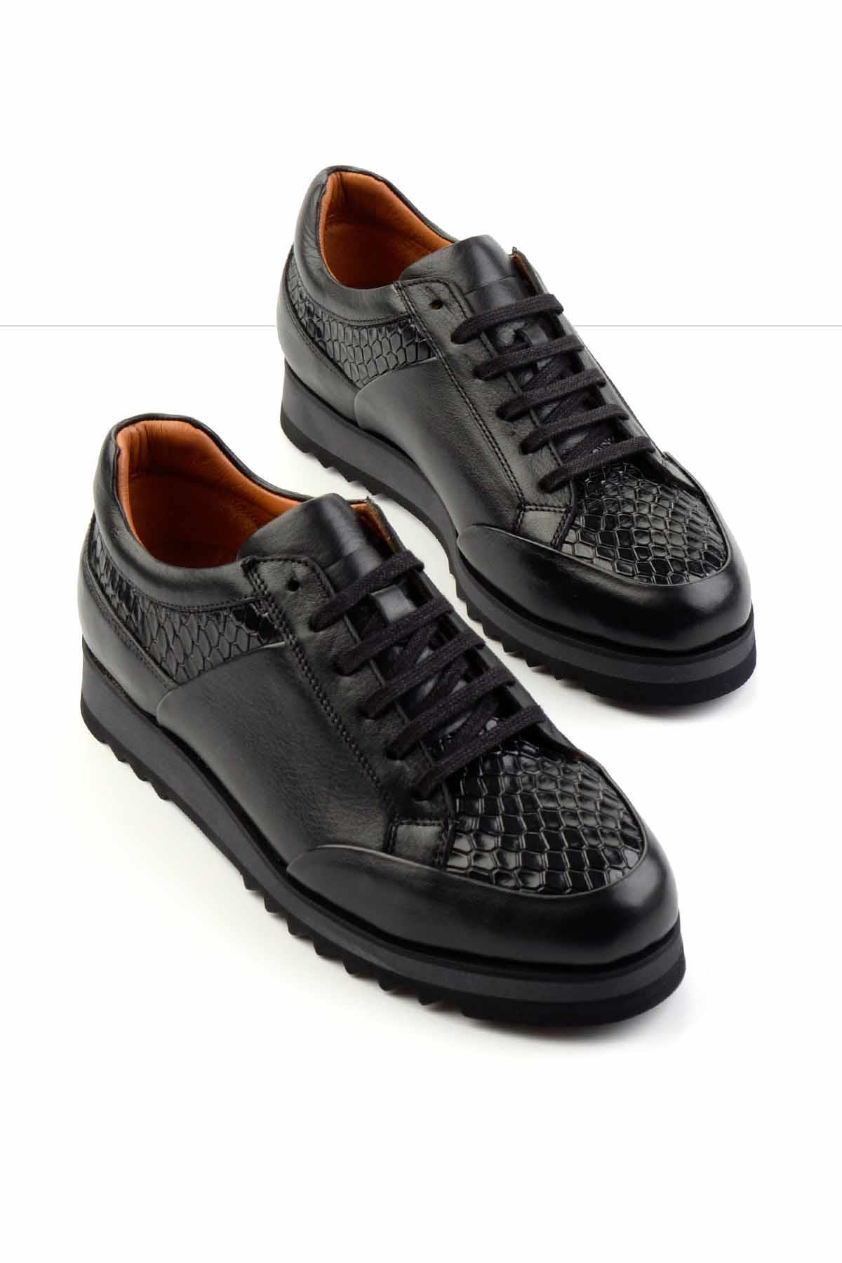Siyah Leather Erkek Casual Ayakkabı E01036508303