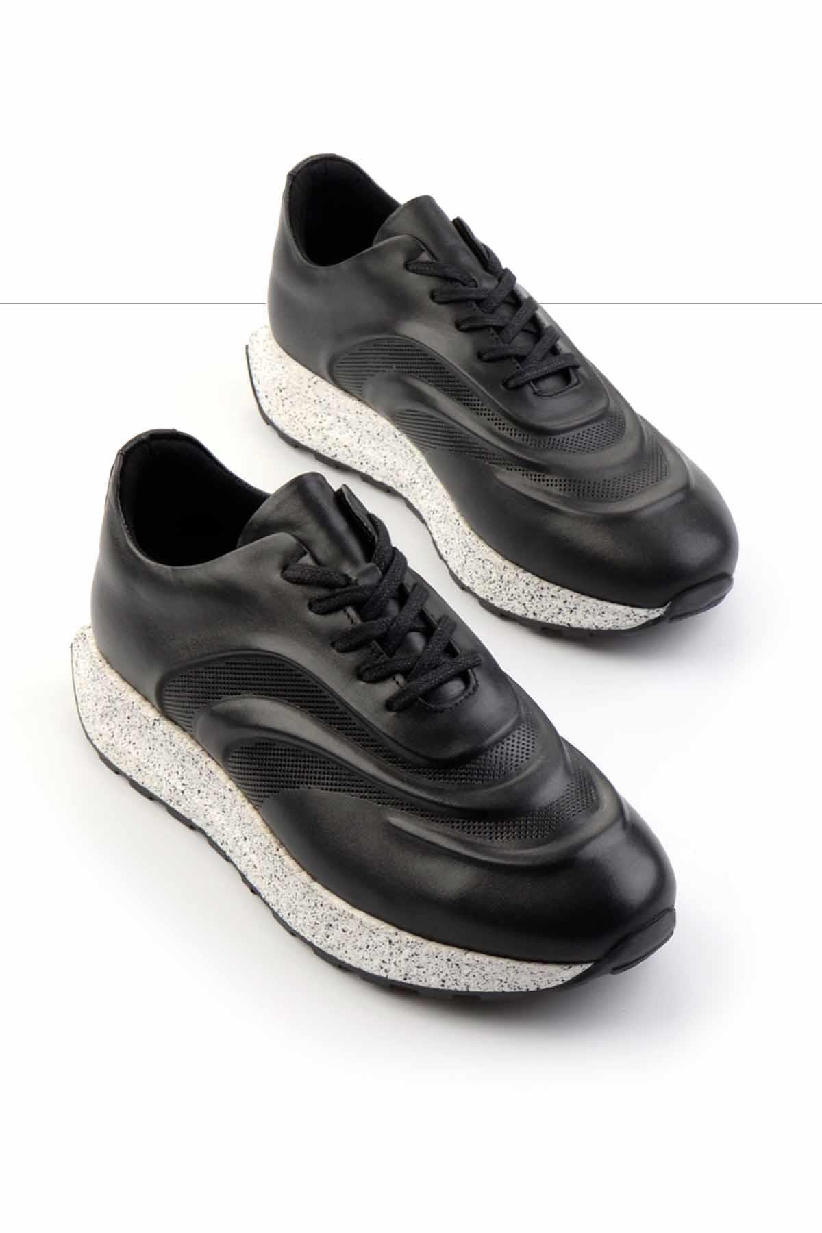 Siyah Leather Erkek Casual Ayakkabı E01556193043