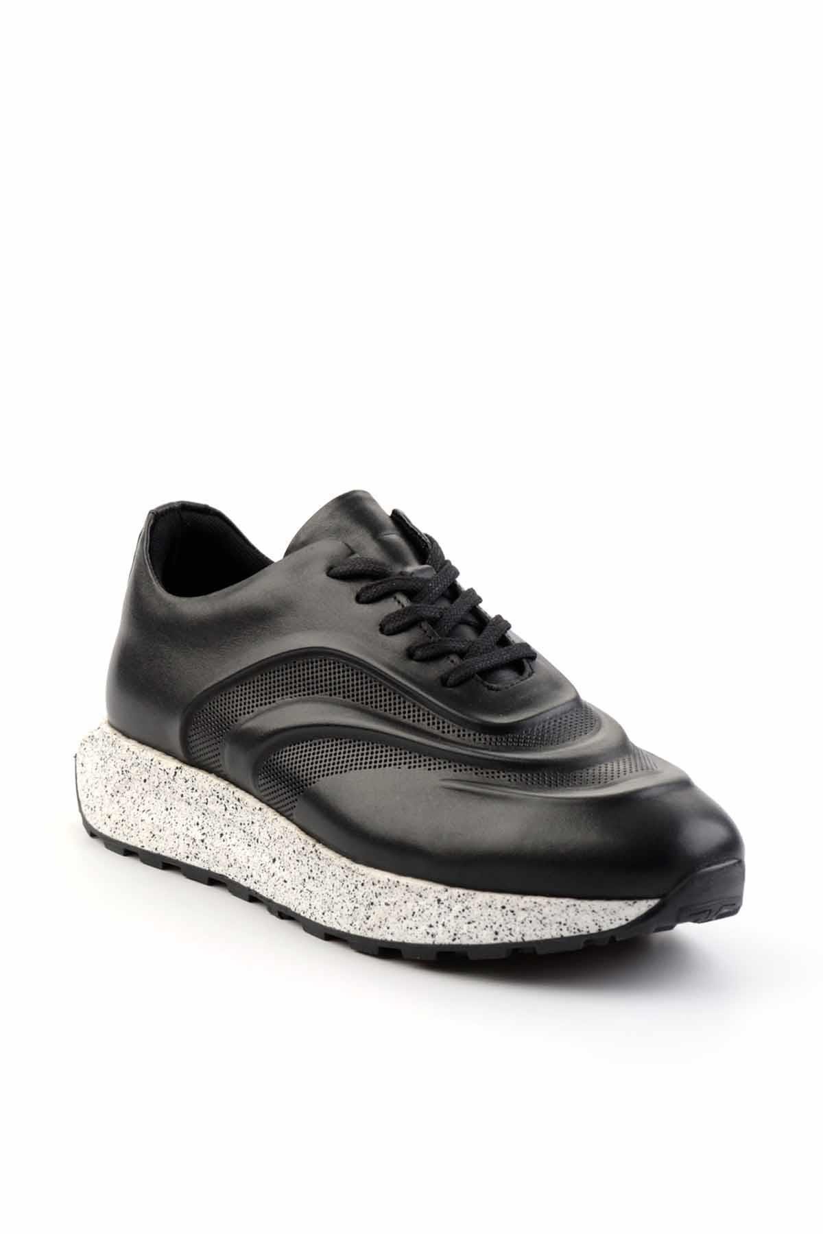 Siyah Leather Erkek Casual Ayakkabı E01556193043