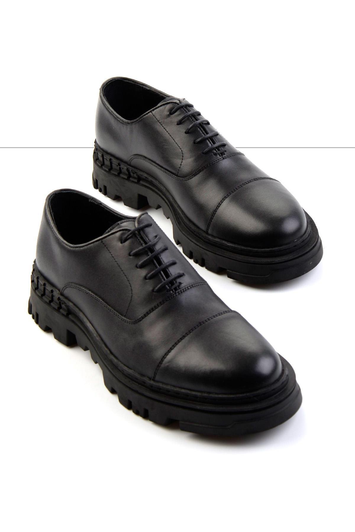 Siyah Leather Erkek Klasik Ayakkabı E01589330803