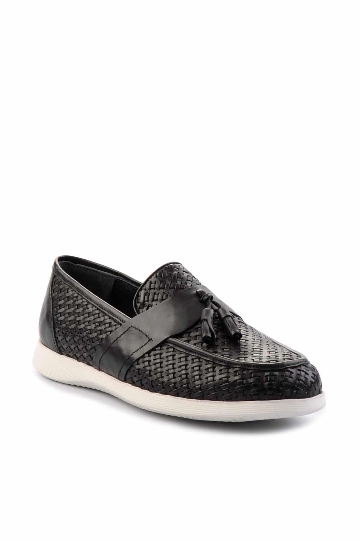 Siyah Leather Erkek Loafer Ayakkabı E01798105216