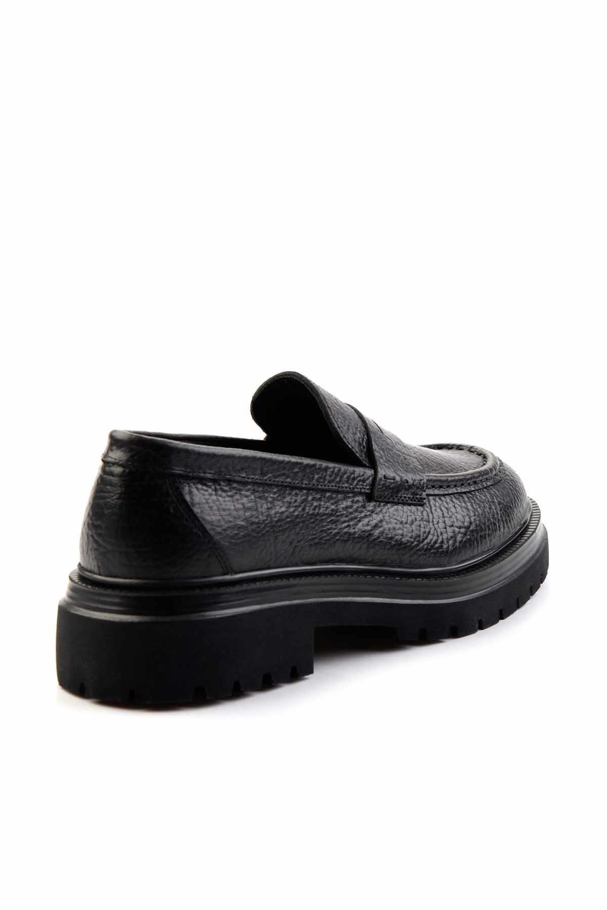Siyah Leather Erkek Loafer Ayakkabı E01585747603