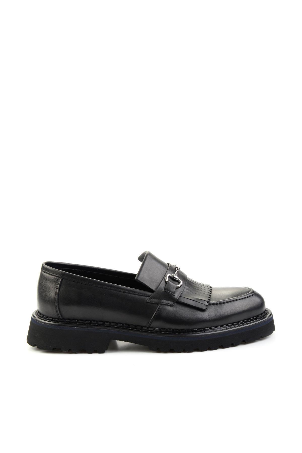 Siyah Leather Erkek Loafer Ayakkabı E01755132341