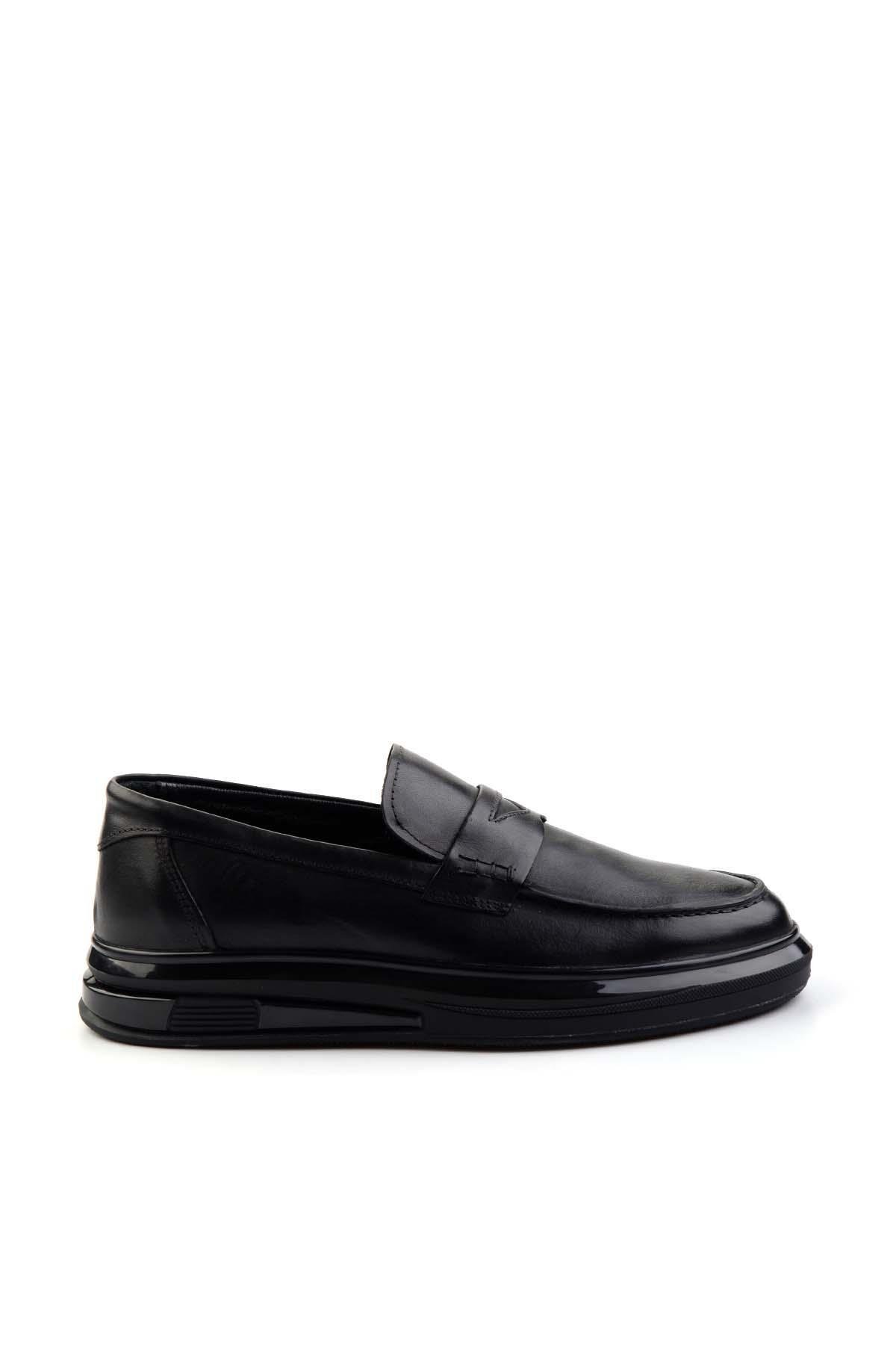 Siyah Leather Erkek Loafer Ayakkabı E01401082143