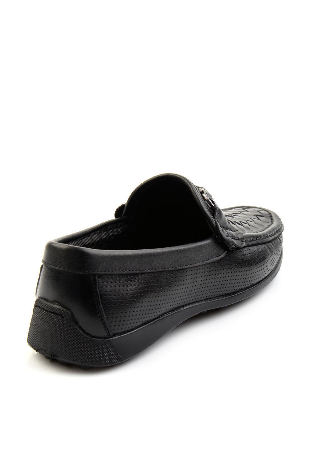Siyah Leather Erkek Loafer Ayakkabı E01557255316