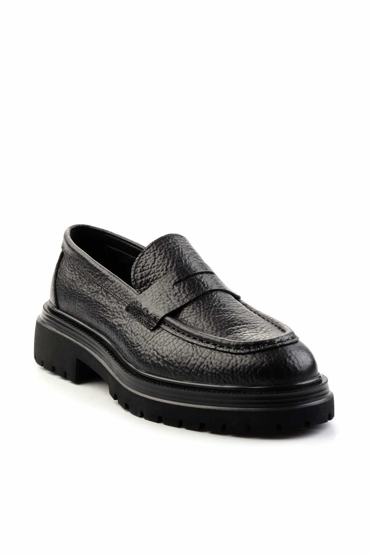 Siyah Leather Erkek Loafer Ayakkabı E01585747603