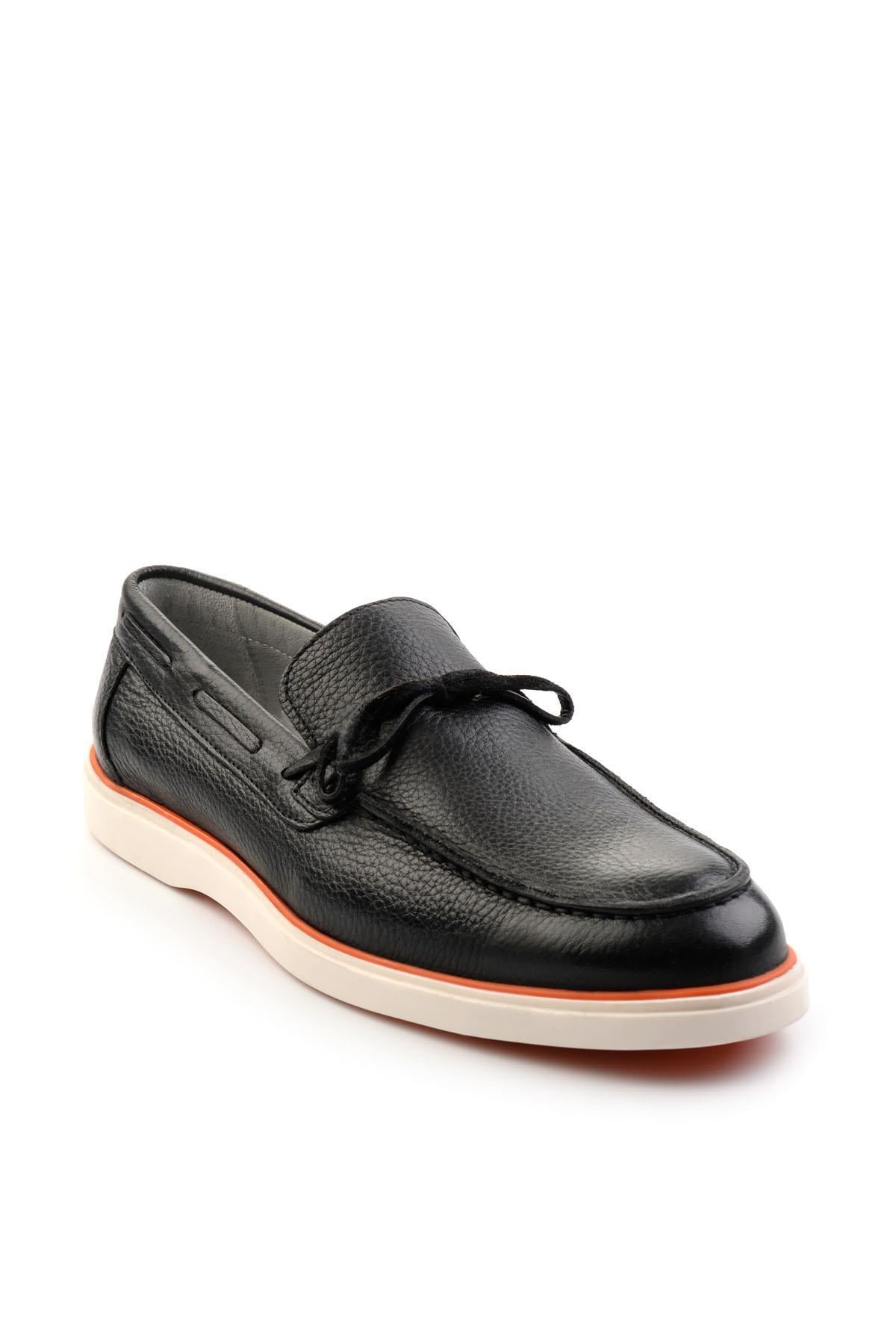 Siyah Leather Erkek Loafer Ayakkabı E01054182440