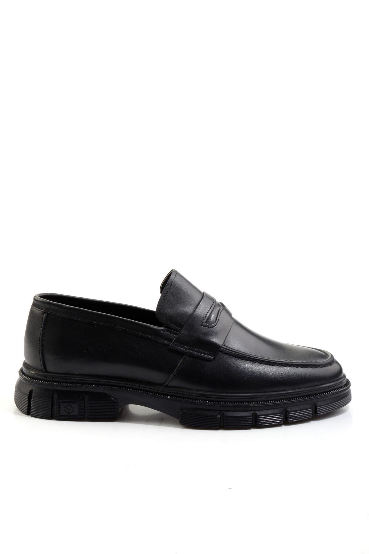 Siyah Leather Erkek Loafer Ayakkabı E01795025641