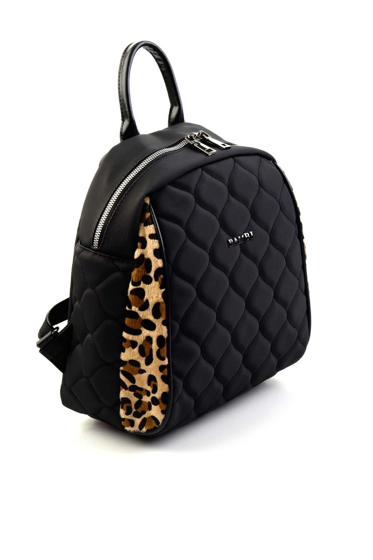 Siyah Leopar  Kadın Sırt Çantası C06636638209