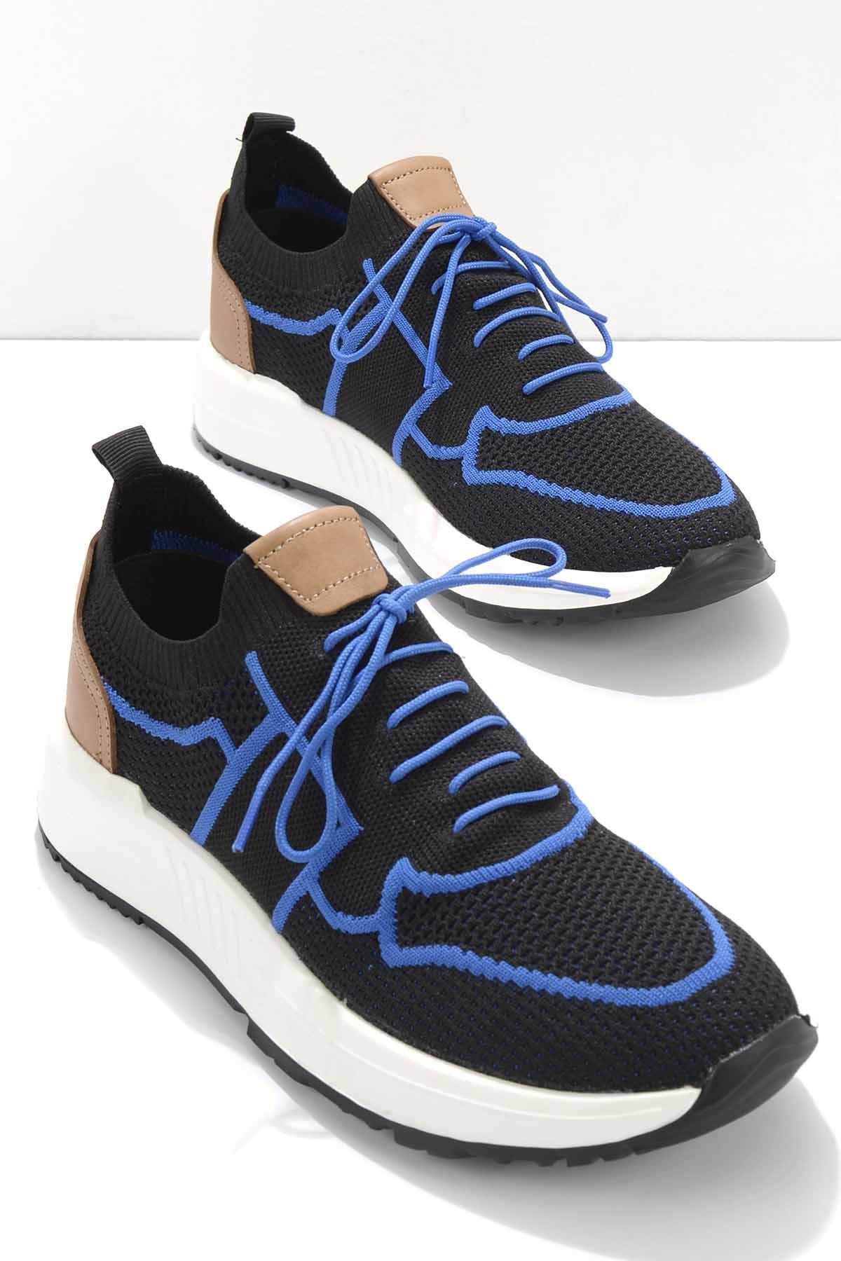 Siyah Mavi Triko  Erkek Sneaker E01810022882