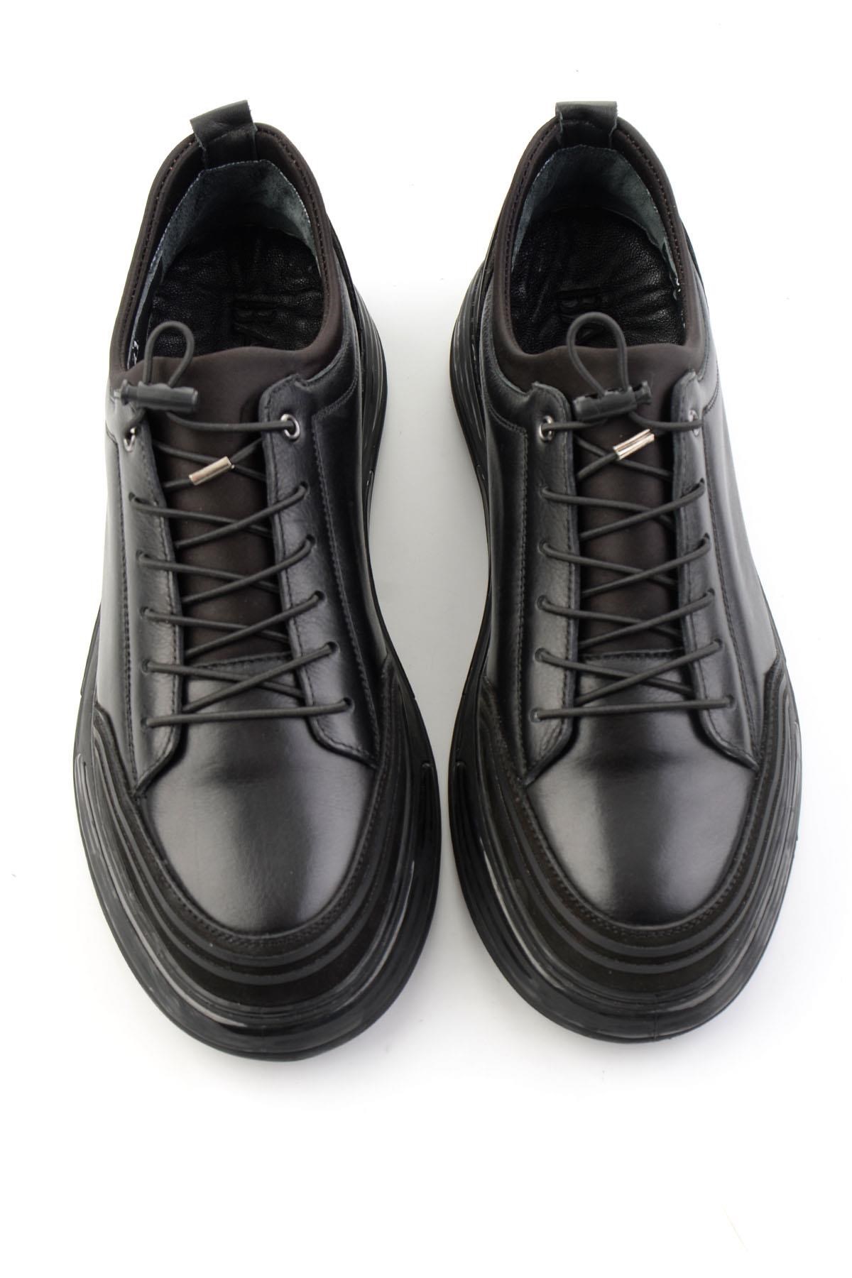 Siyah Napa Hakiki Deri Erkek Sneaker E01080185243