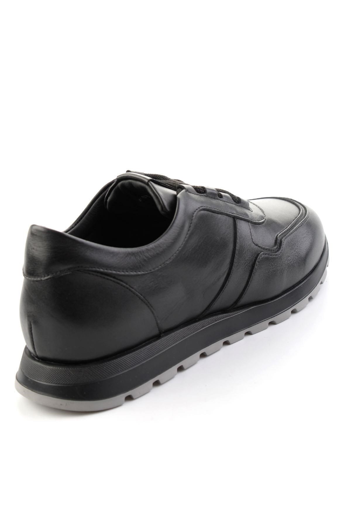 Siyah Napa Hakiki Deri Erkek Sneaker E01589660343