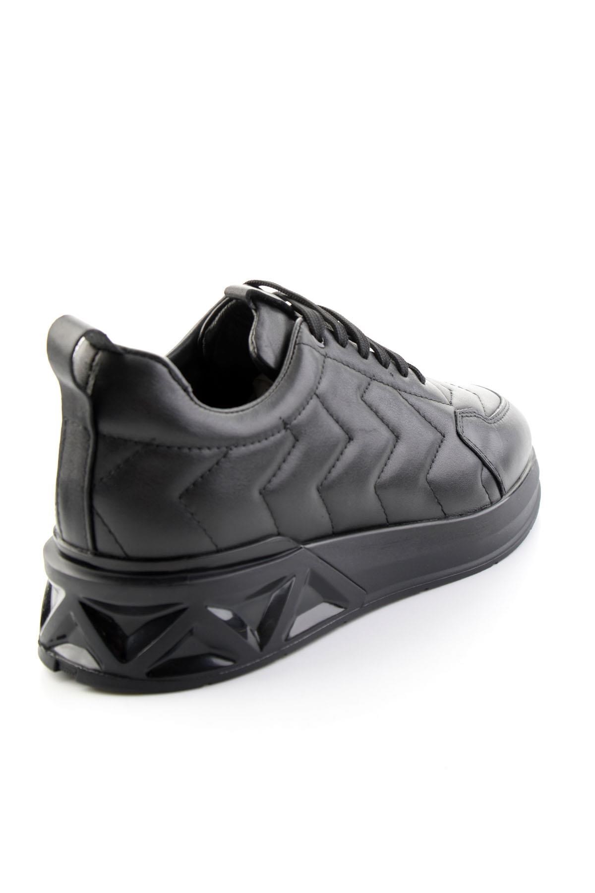 Siyah Napa Hakiki Deri Erkek Sneaker E01774033343