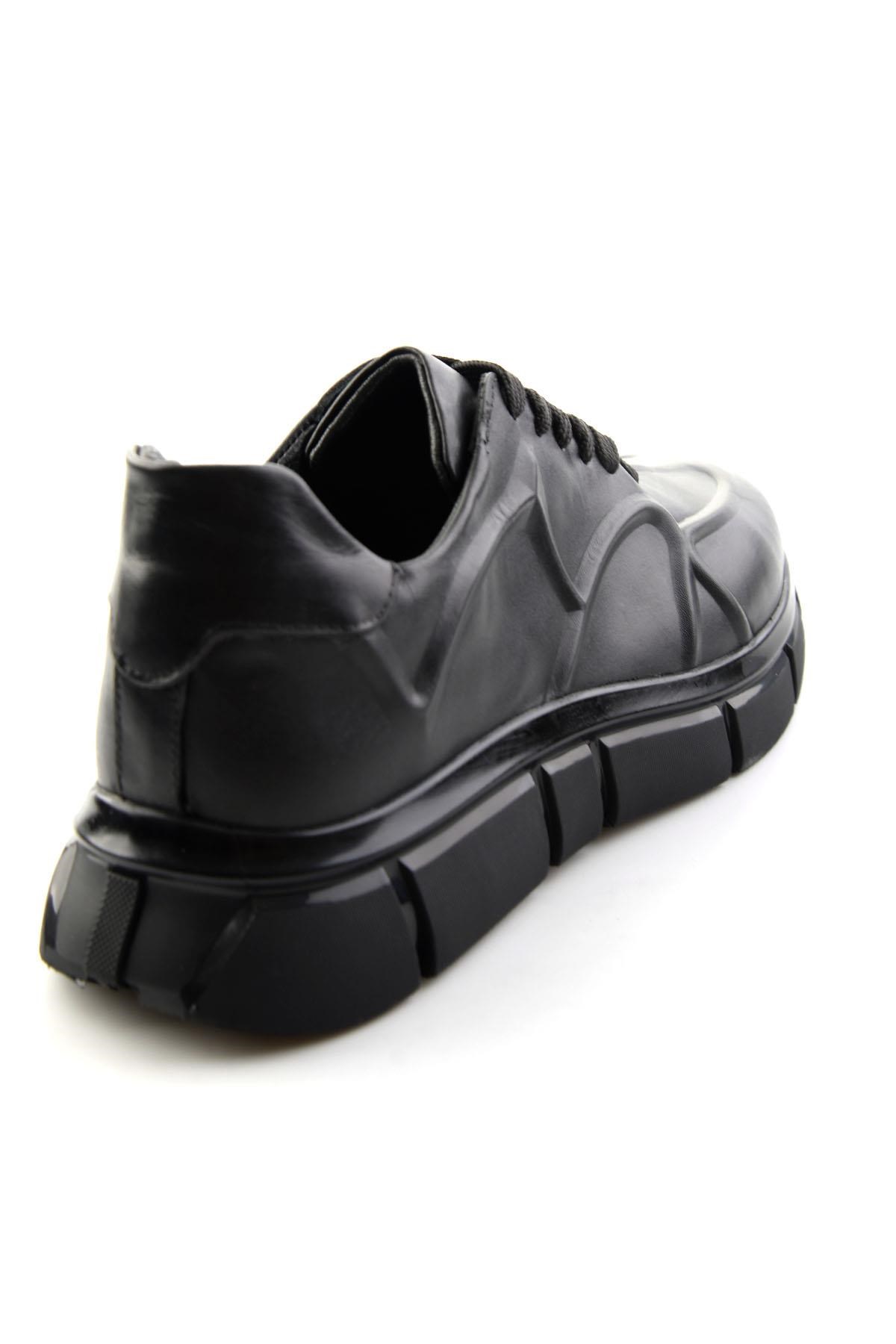 Siyah Napa Hakiki Deri Erkek Sneaker E01736060343