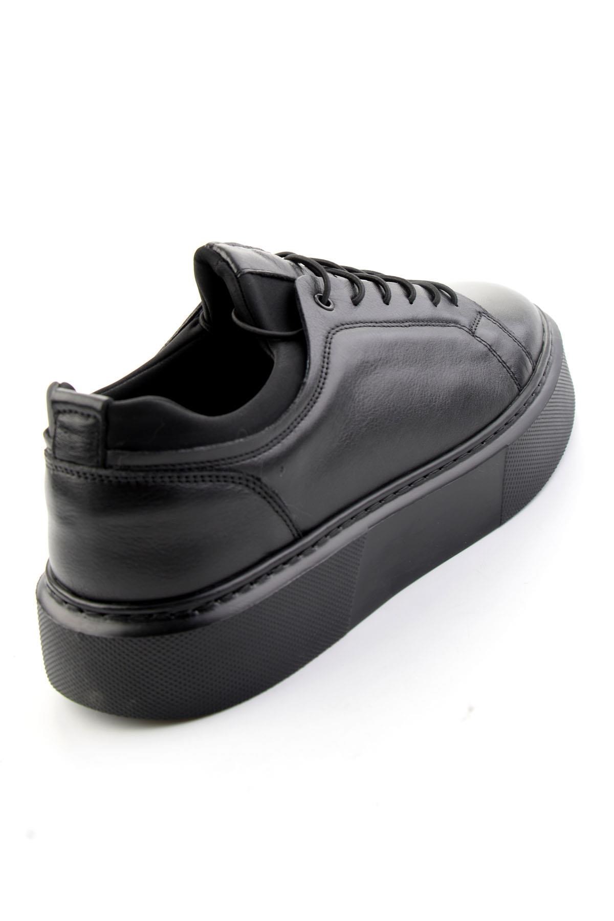 Siyah Napa Hakiki Deri Erkek Sneaker E01803410843