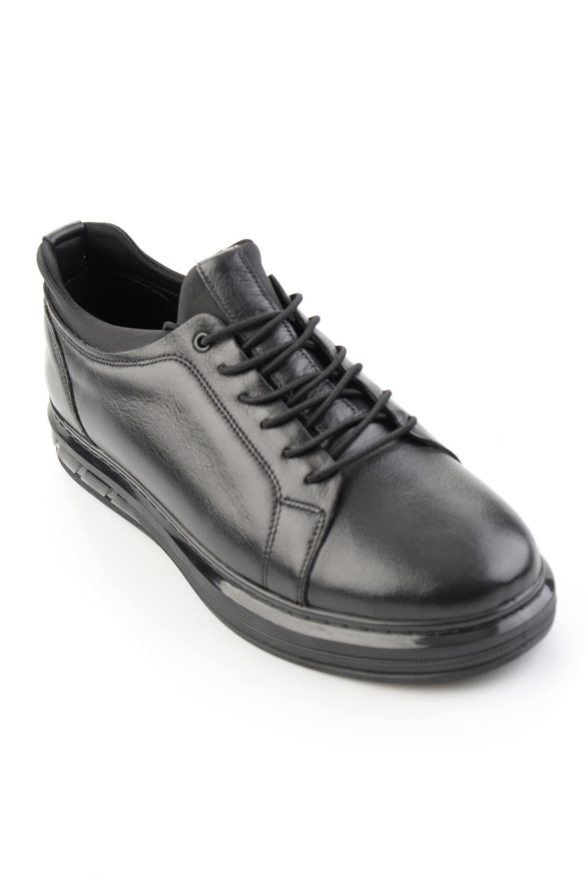 Siyah Napa Hakiki Deri Erkek Sneaker E01803050243