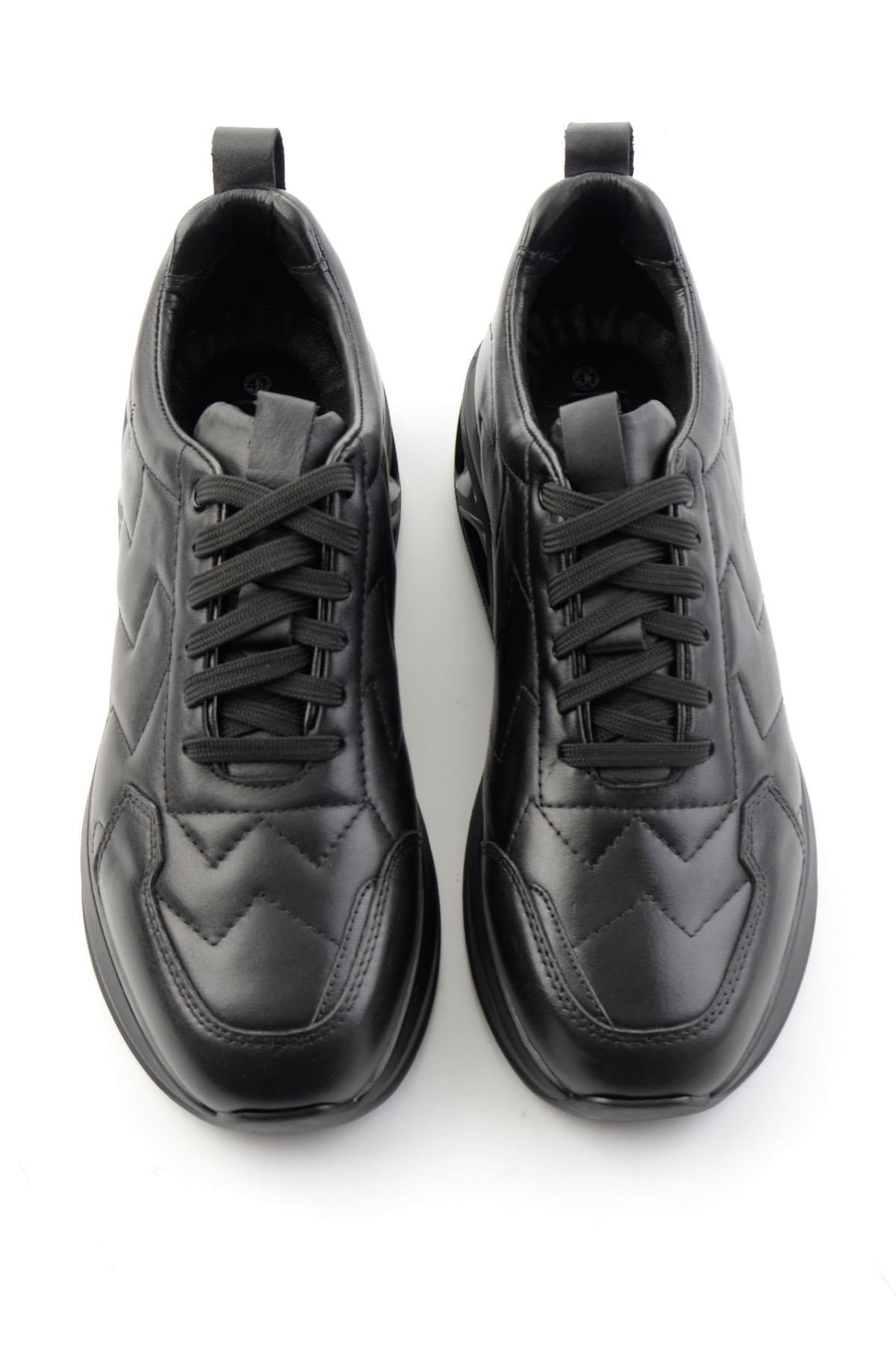 Siyah Napa Hakiki Deri Erkek Sneaker E01774033343