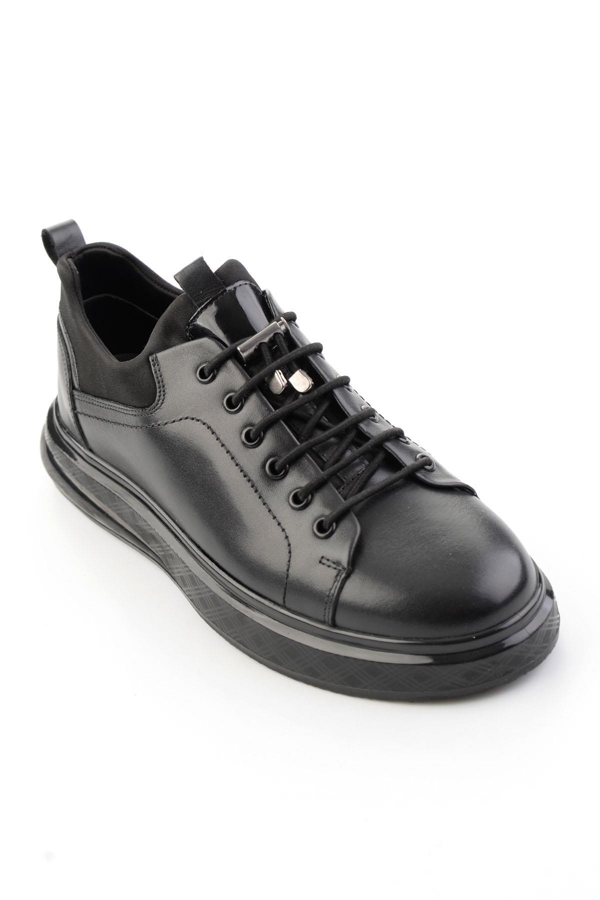 Siyah Napa Hakiki Deri Erkek Sneaker E01401180743