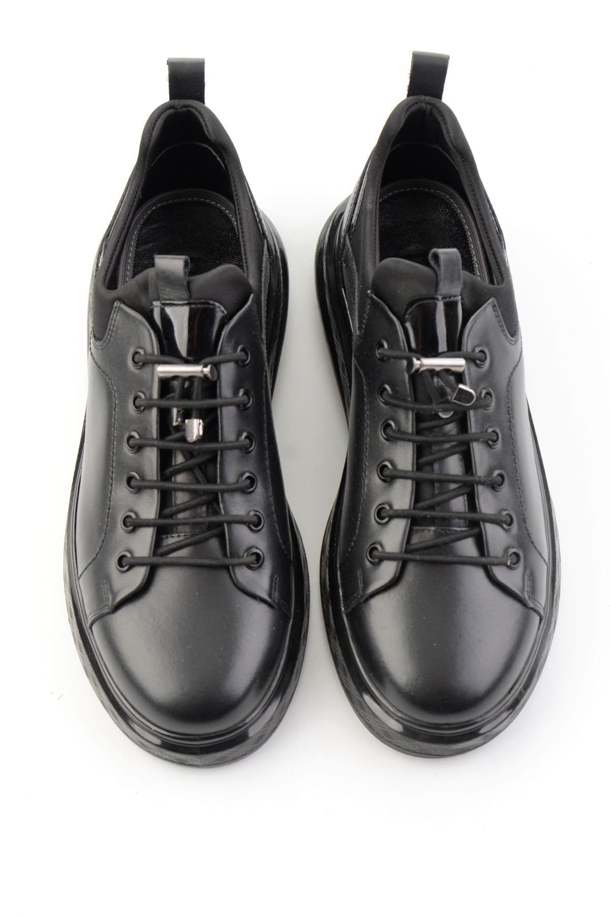 Siyah Napa Hakiki Deri Erkek Sneaker E01401180743
