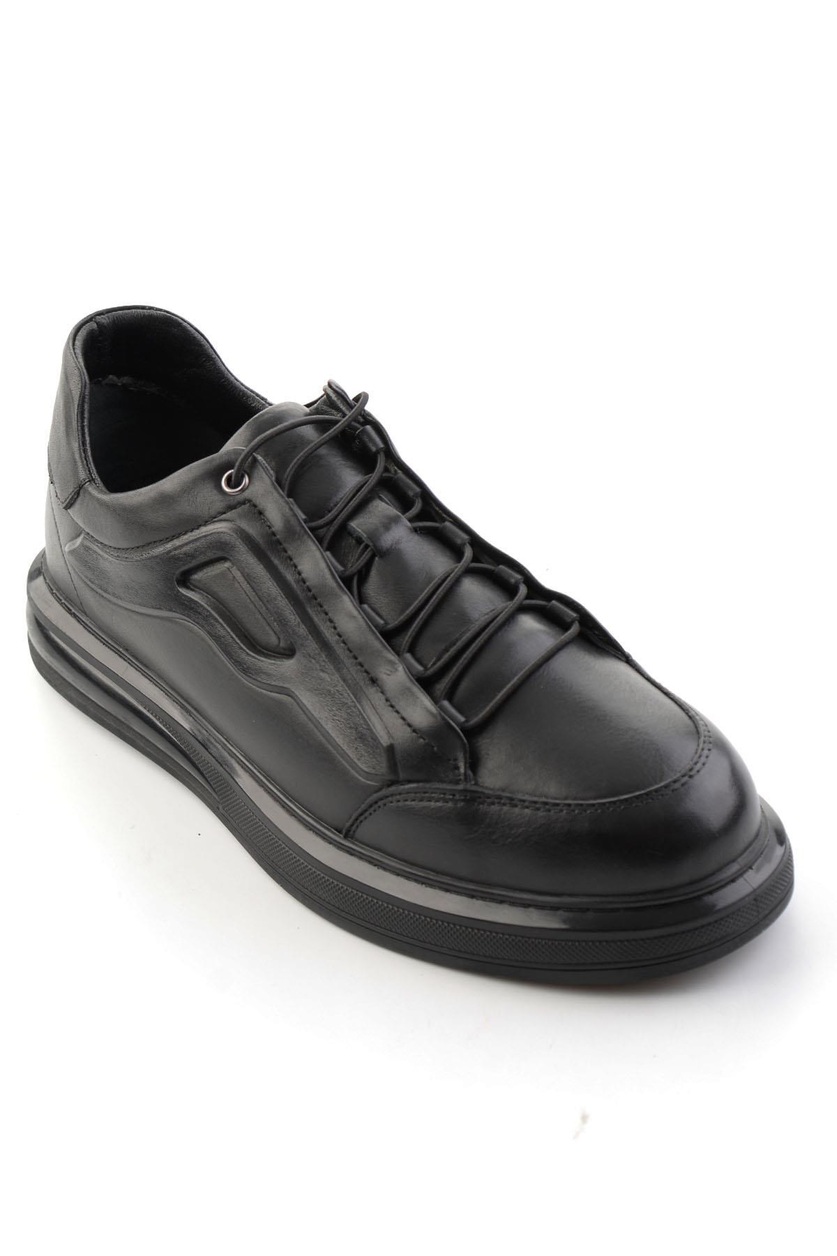 Siyah Napa Hakiki Deri Erkek Sneaker E01080065243