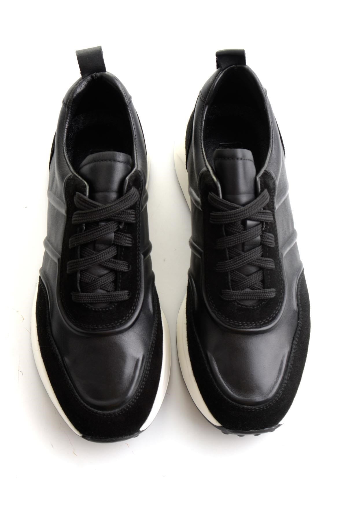 Siyah Napa Hakiki Deri Erkek Sneaker E01774057943