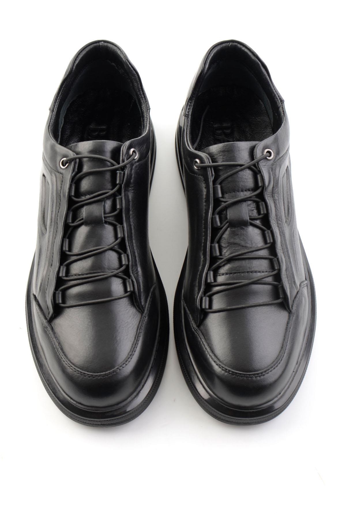 Siyah Napa Hakiki Deri Erkek Sneaker E01080065243