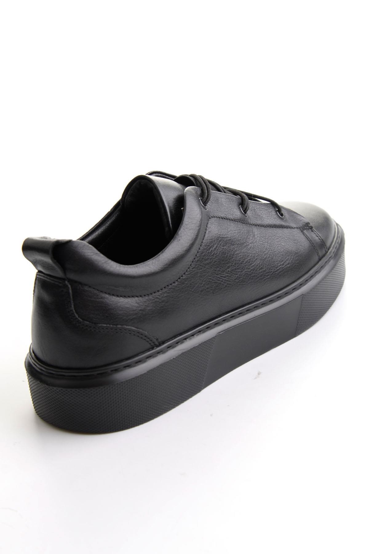 Siyah Napa Hakiki Deri Erkek Sneaker E01803413343