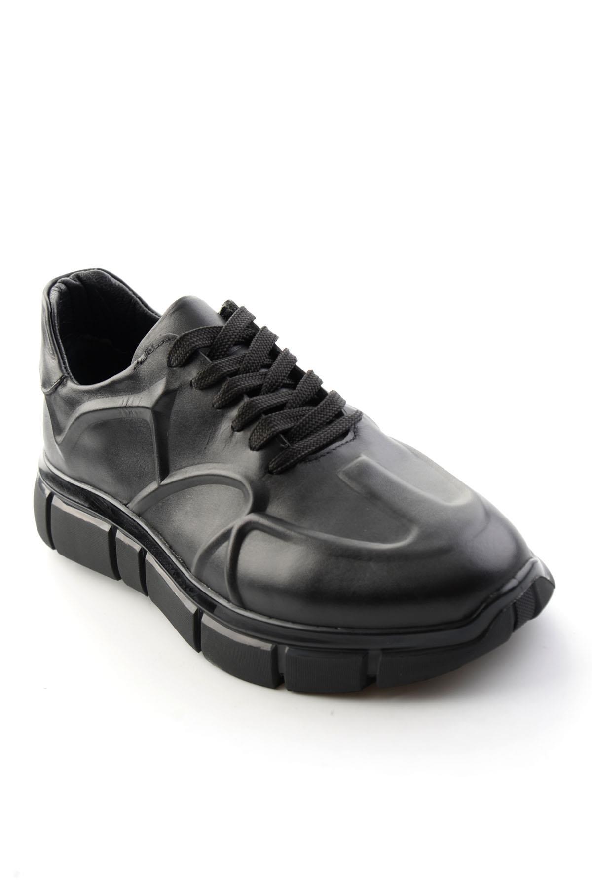 Siyah Napa Hakiki Deri Erkek Sneaker E01736060343