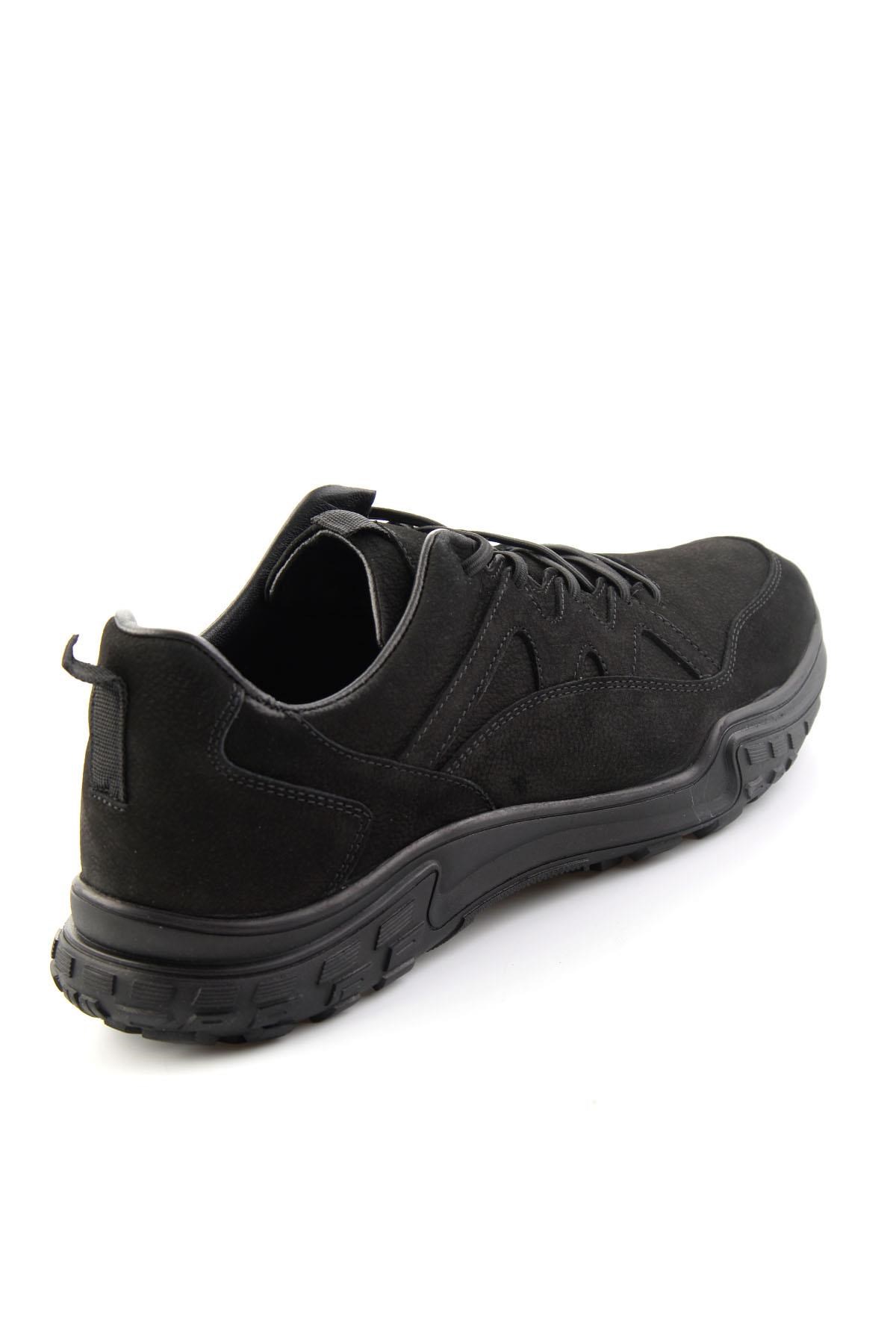 Siyah Nubuk Hakiki Deri Erkek Sneaker E01018272001