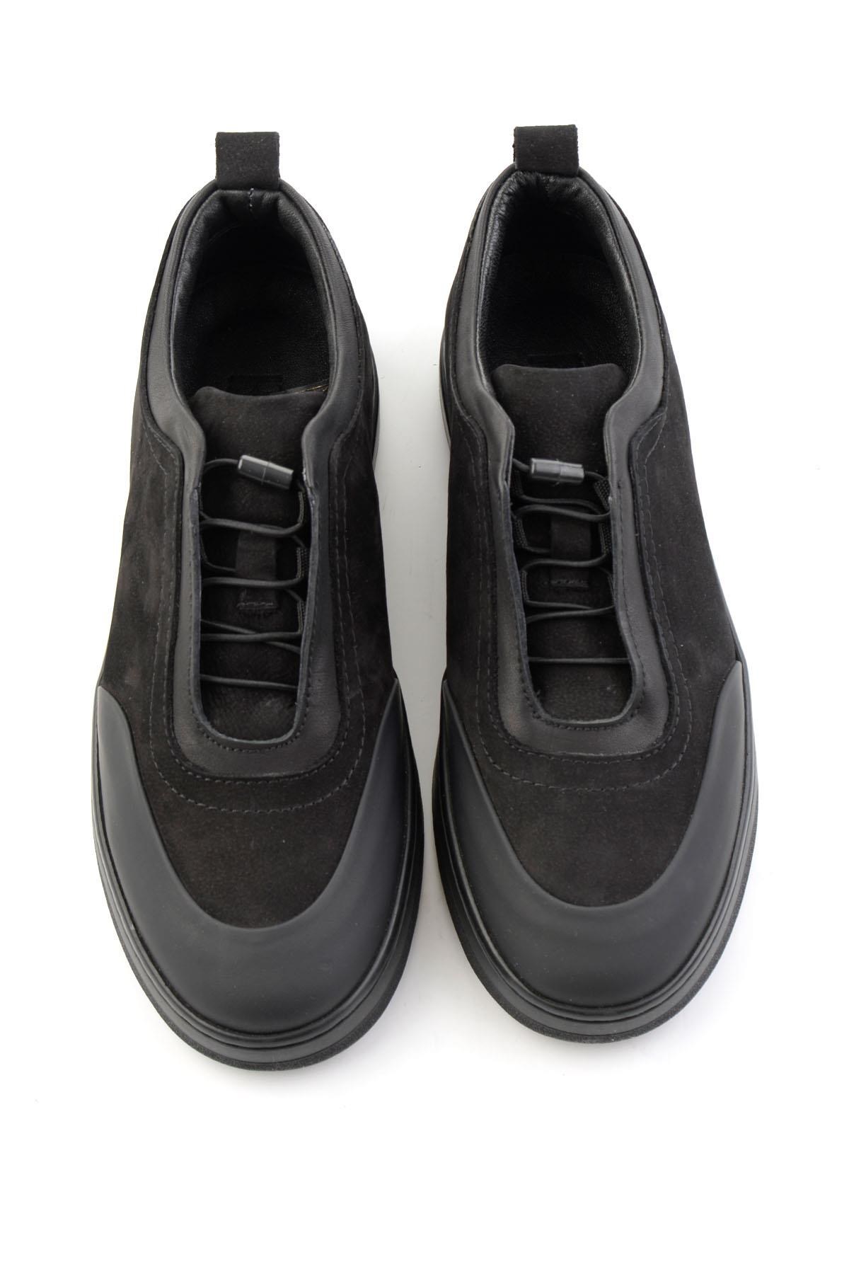 Siyah Nubuk Hakiki Deri Erkek Sneaker E01774017201