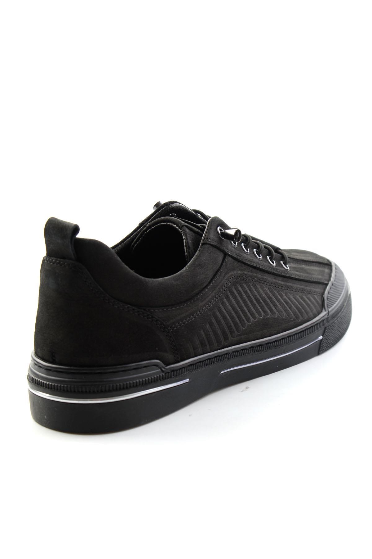 Siyah Nubuk Hakiki Deri Erkek Sneaker E01438096001