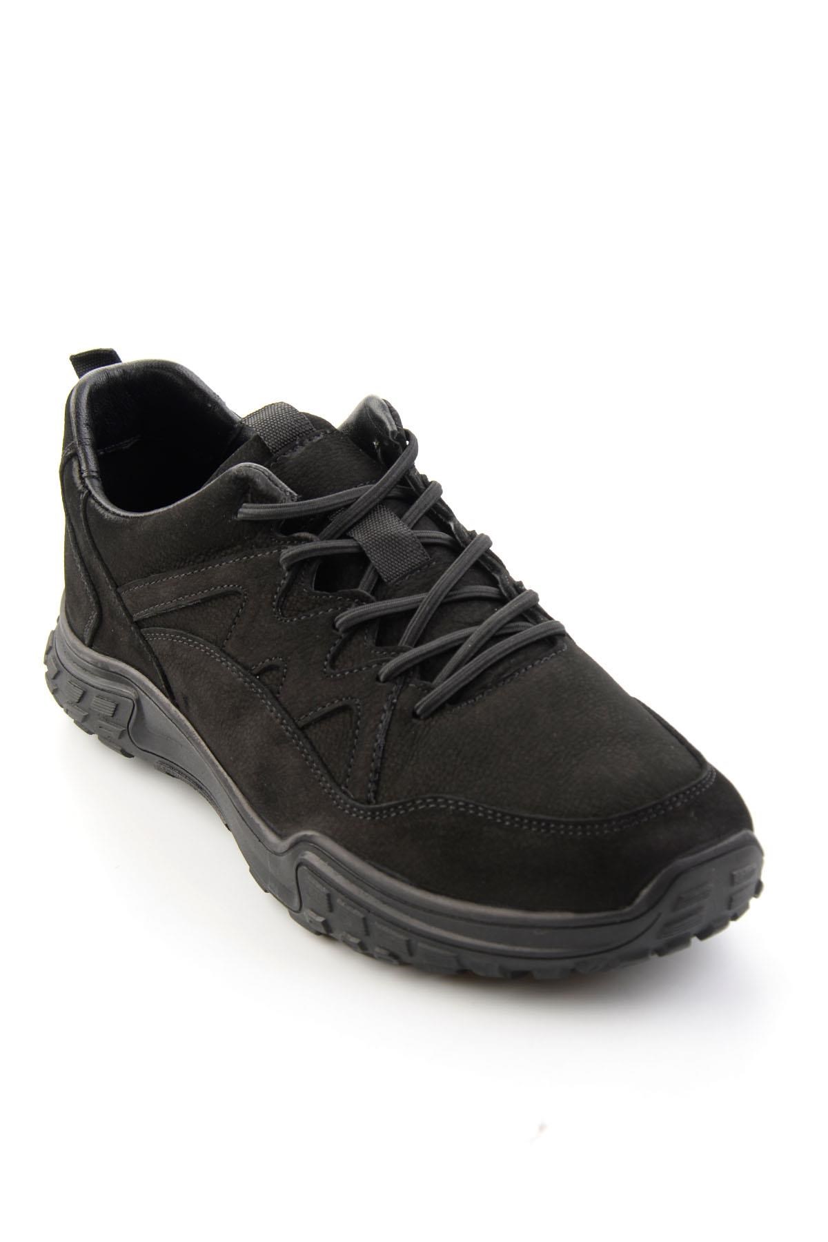 Siyah Nubuk Hakiki Deri Erkek Sneaker E01018272001