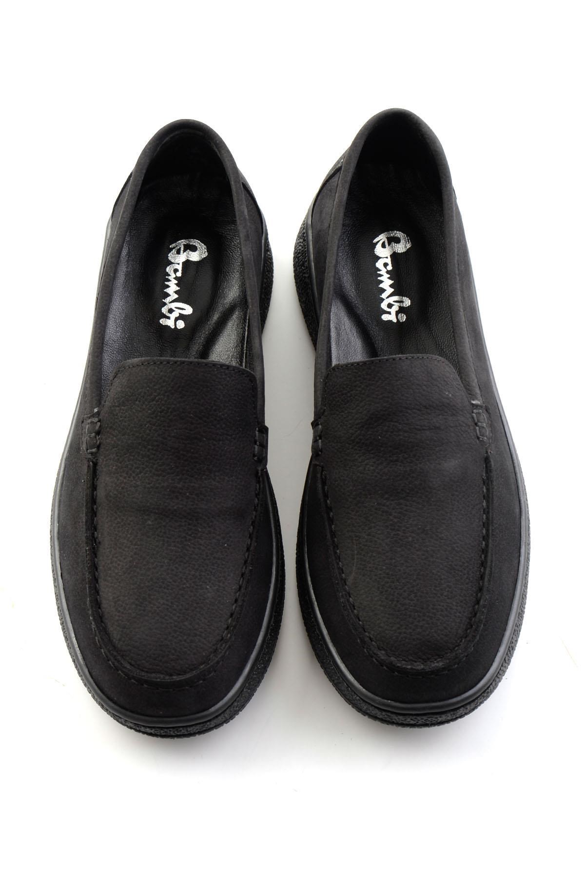 Siyah Nubuk Hakiki Deri Kadın Loafer Ayakkabı K01007979401