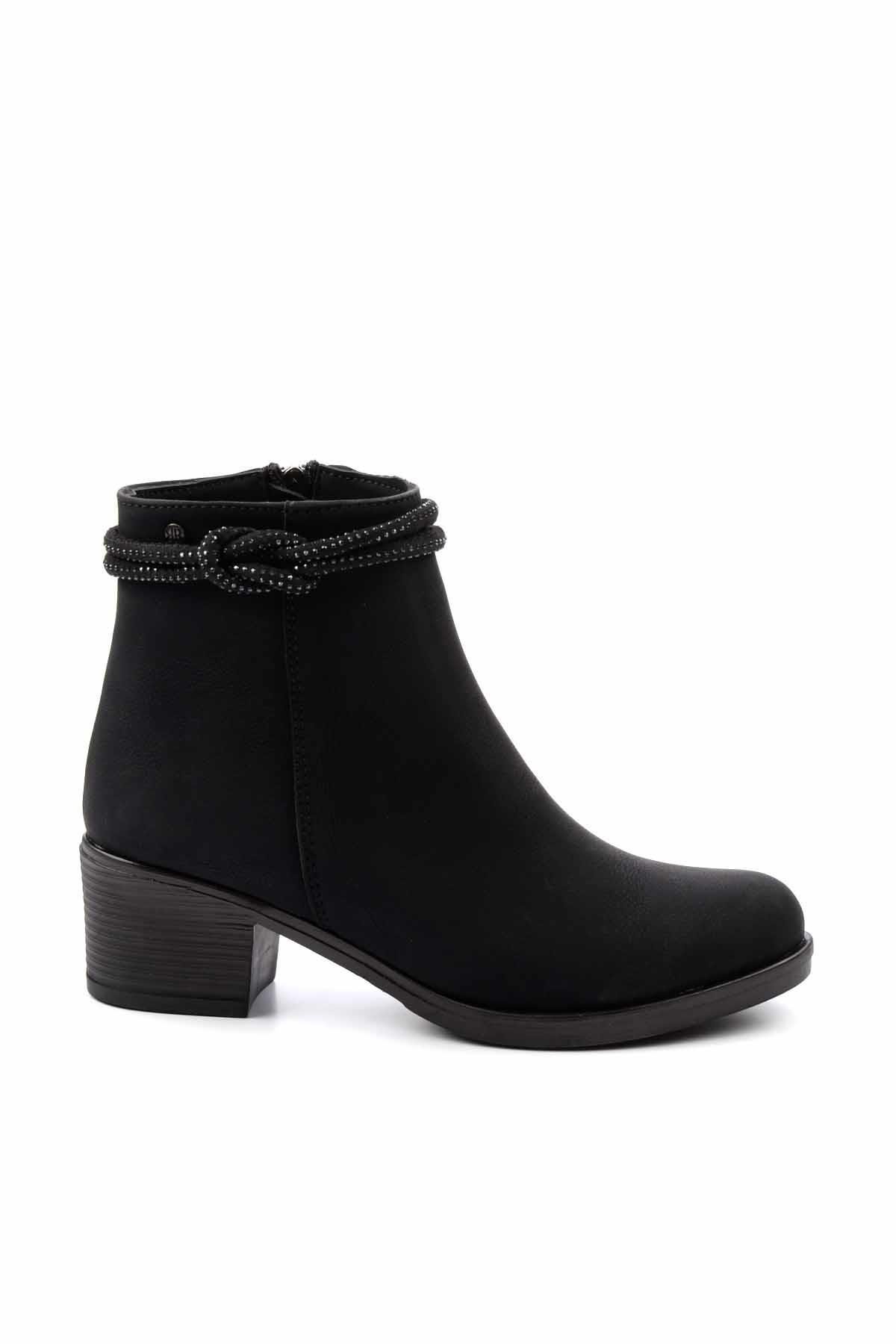 Siyah Nubuk  Kadın Bot & Bootie K02671903601