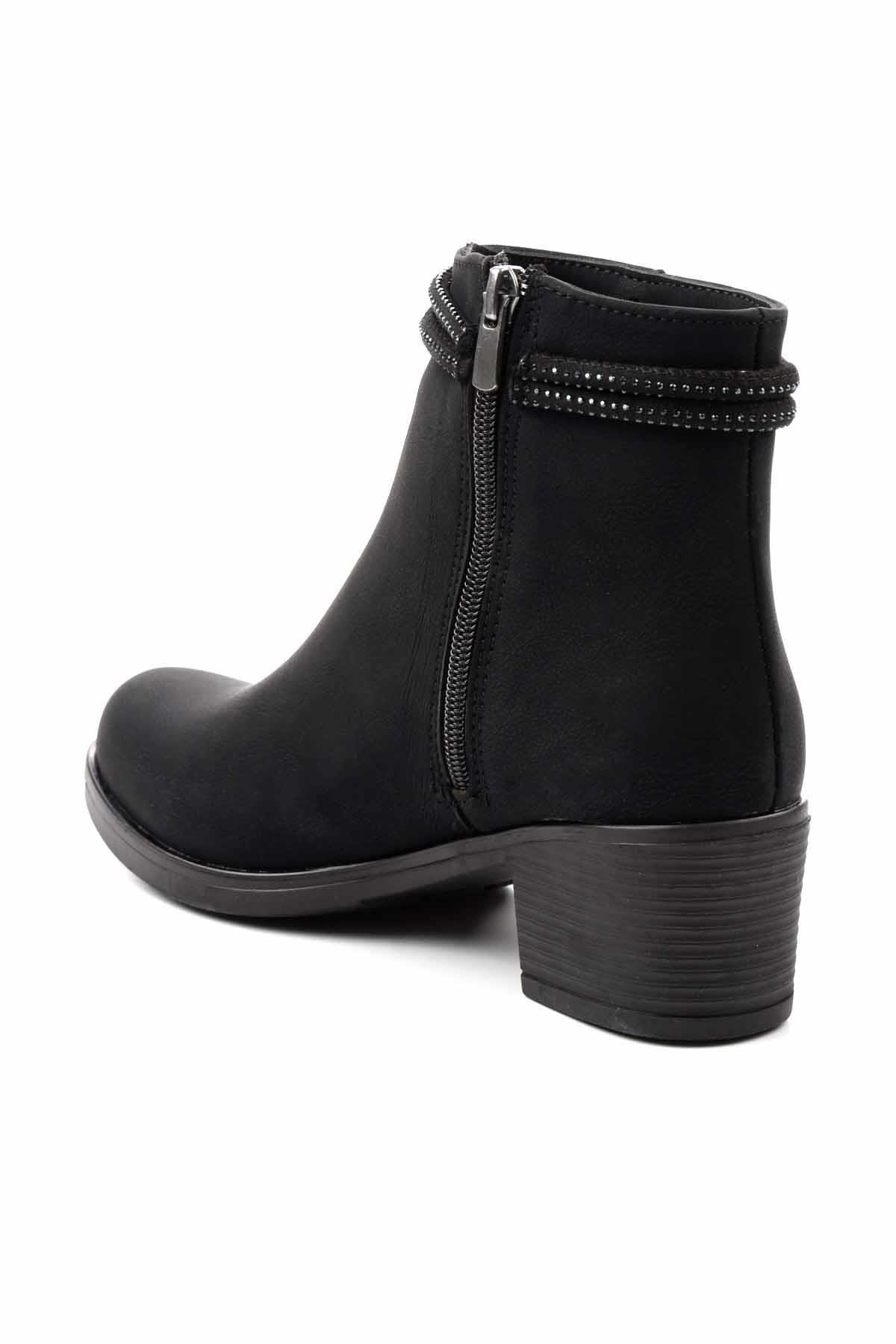 Siyah Nubuk  Kadın Bot & Bootie K02671903601