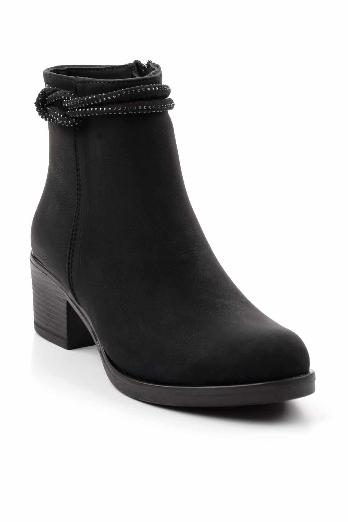 Siyah Nubuk  Kadın Bot & Bootie K02671903601