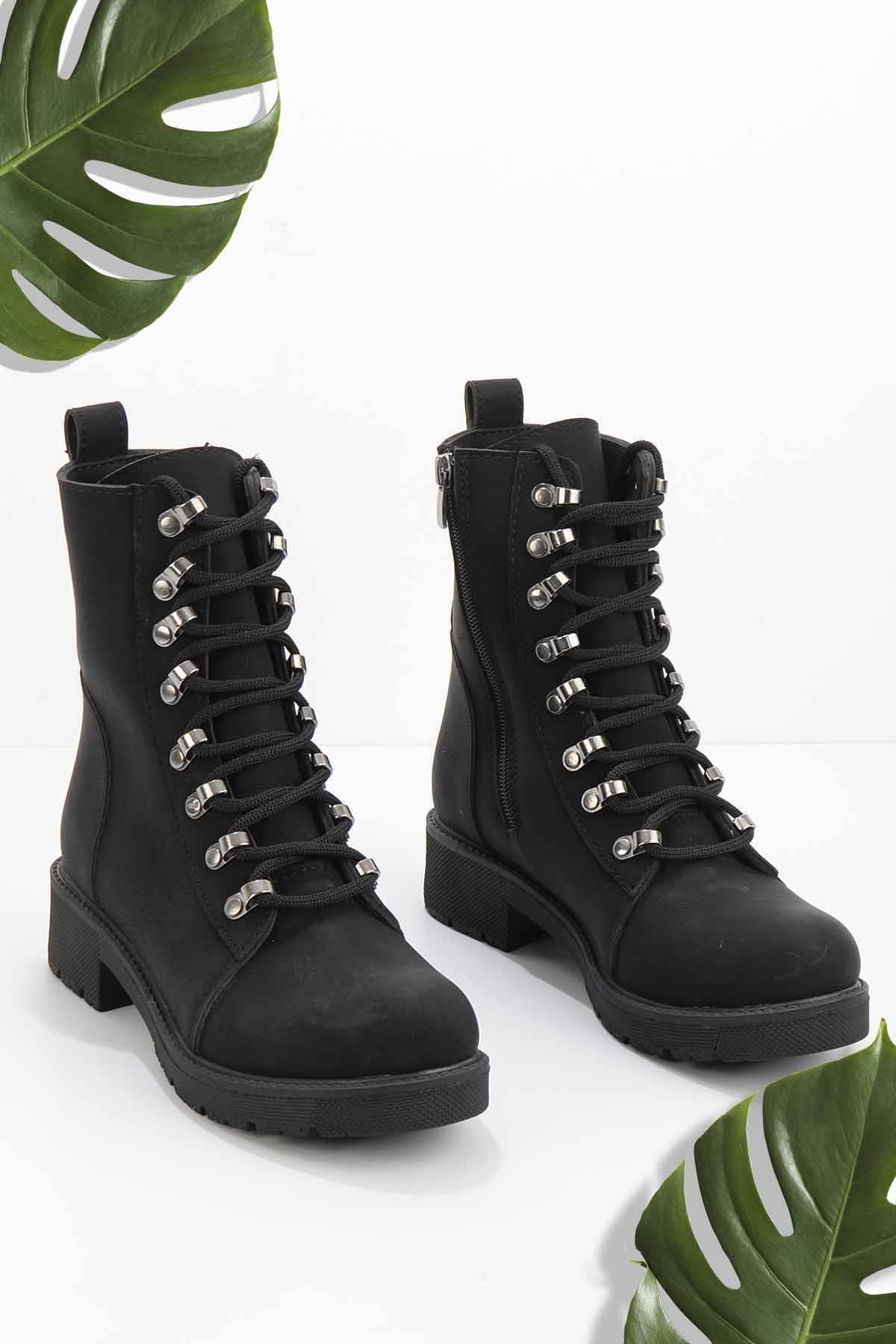 Siyah Nubuk  Kadın Bot & Bootie K02839024201