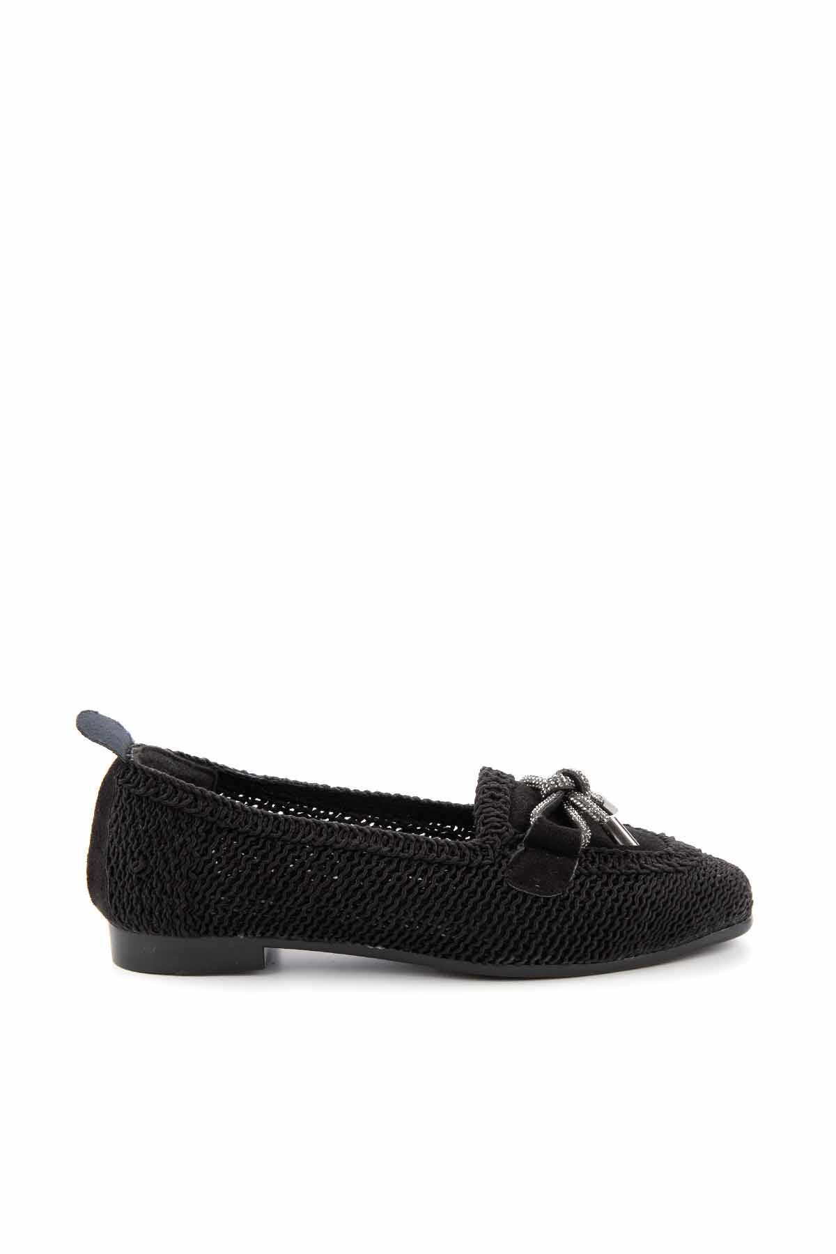 Siyah Örgü  Kadın Espadril K01823251116
