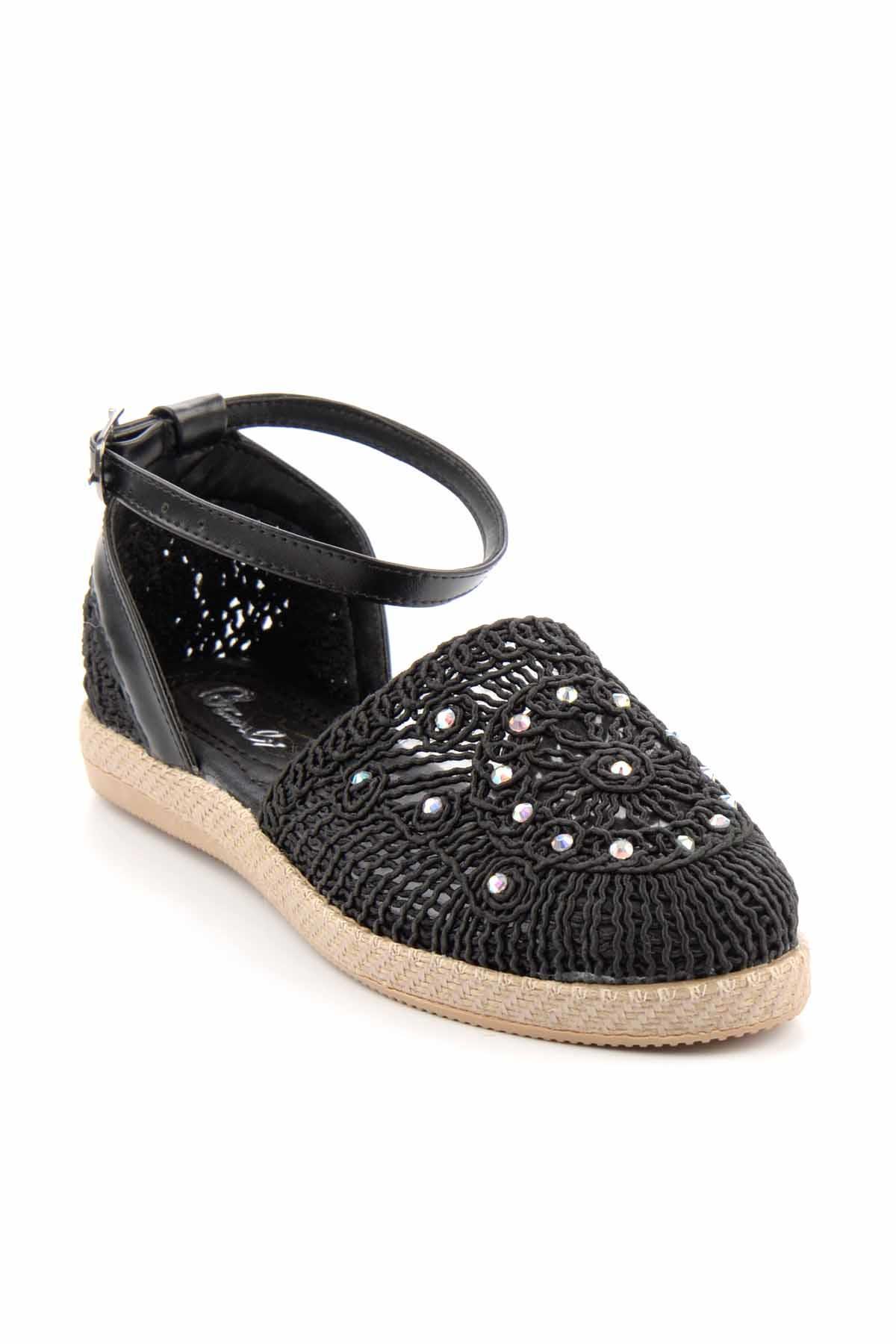 Siyah Örgü  Kadın Espadril K01823251416