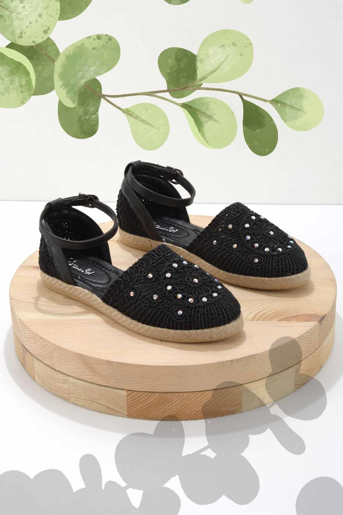 Siyah Örgü  Kadın Espadril K01823251416