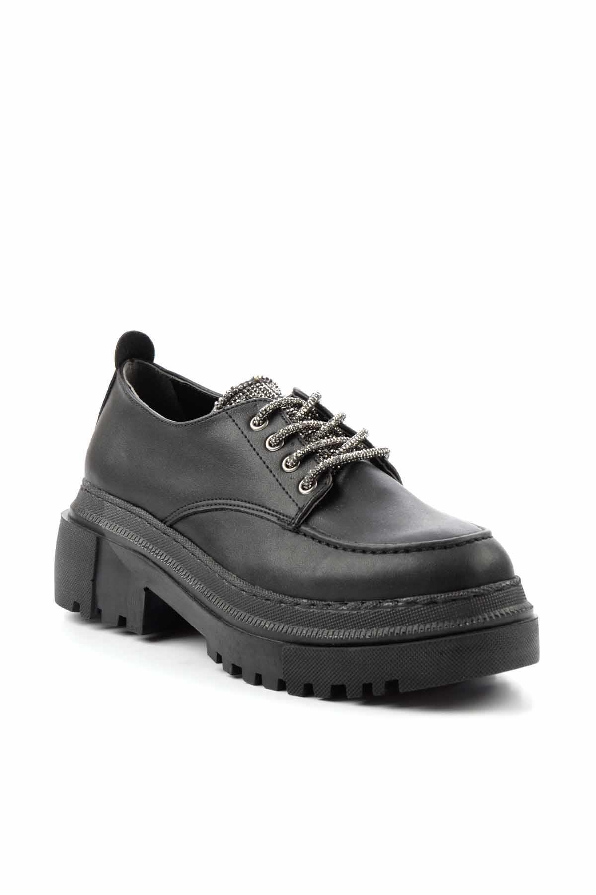 Siyah Platin  Kadın Loafer Ayakkabı K01503741709