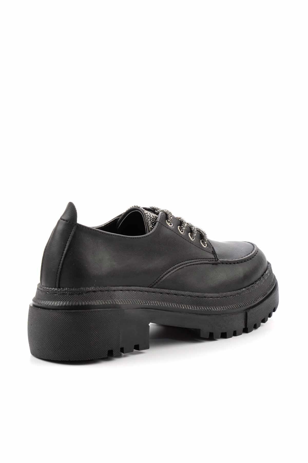 Siyah Platin  Kadın Loafer Ayakkabı K01503741709