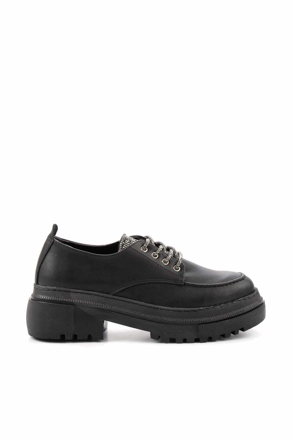 Siyah Platin  Kadın Loafer Ayakkabı K01503741709