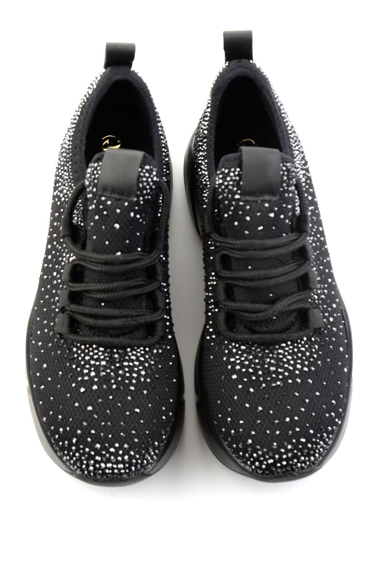 Siyah Platin Triko  Kadın Sneaker K01824040382