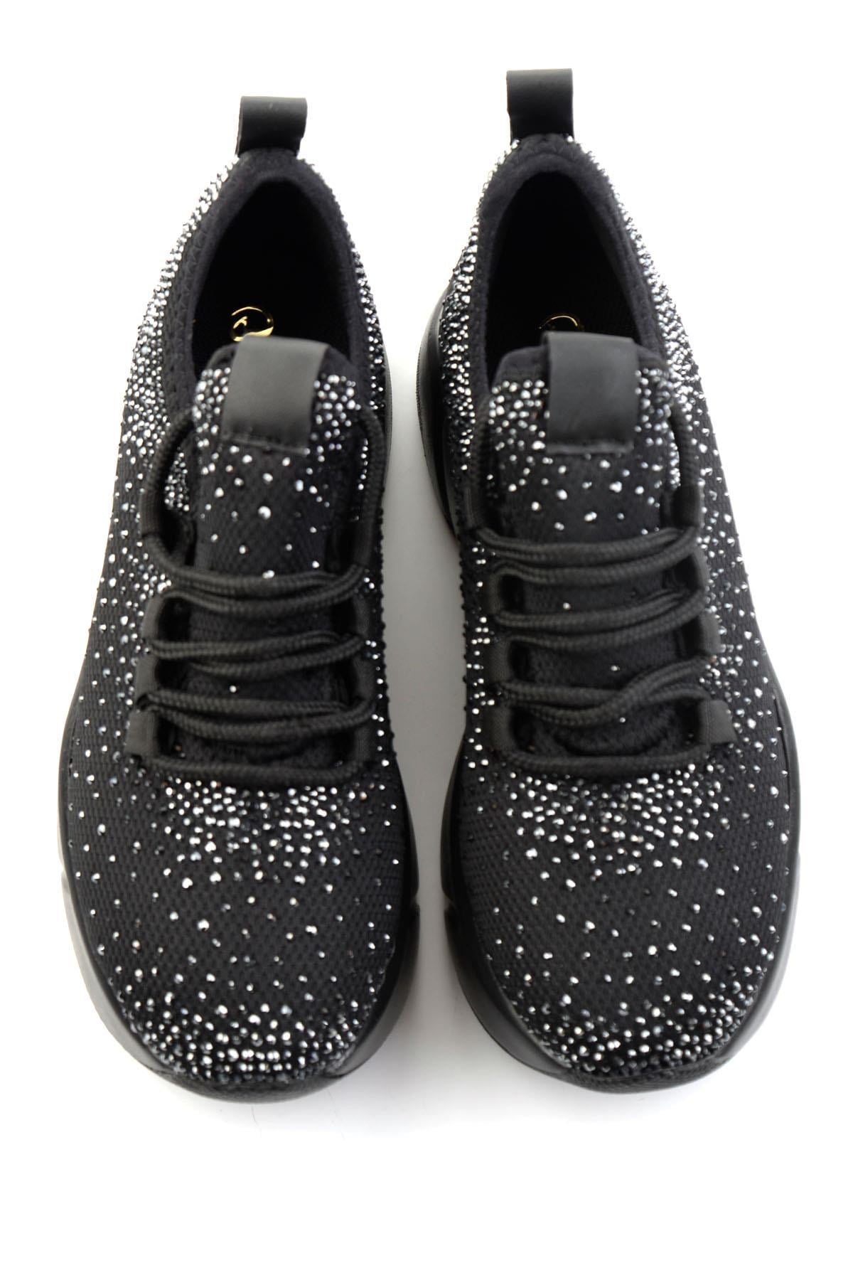 Siyah Platin Triko  Kadın Sneaker K01824040382
