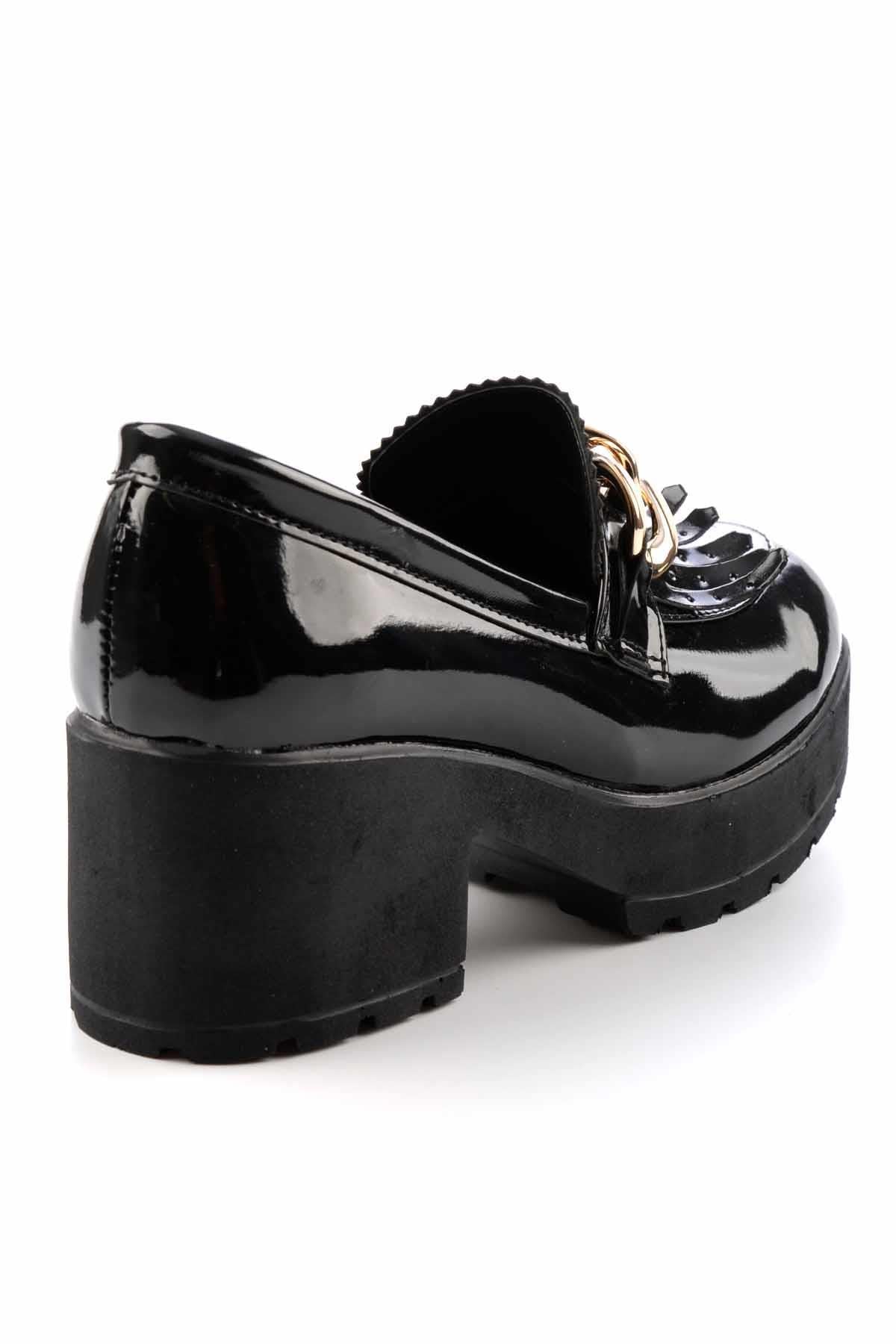 Siyah Rugan  Kadın Loafer Ayakkabı K01534070108