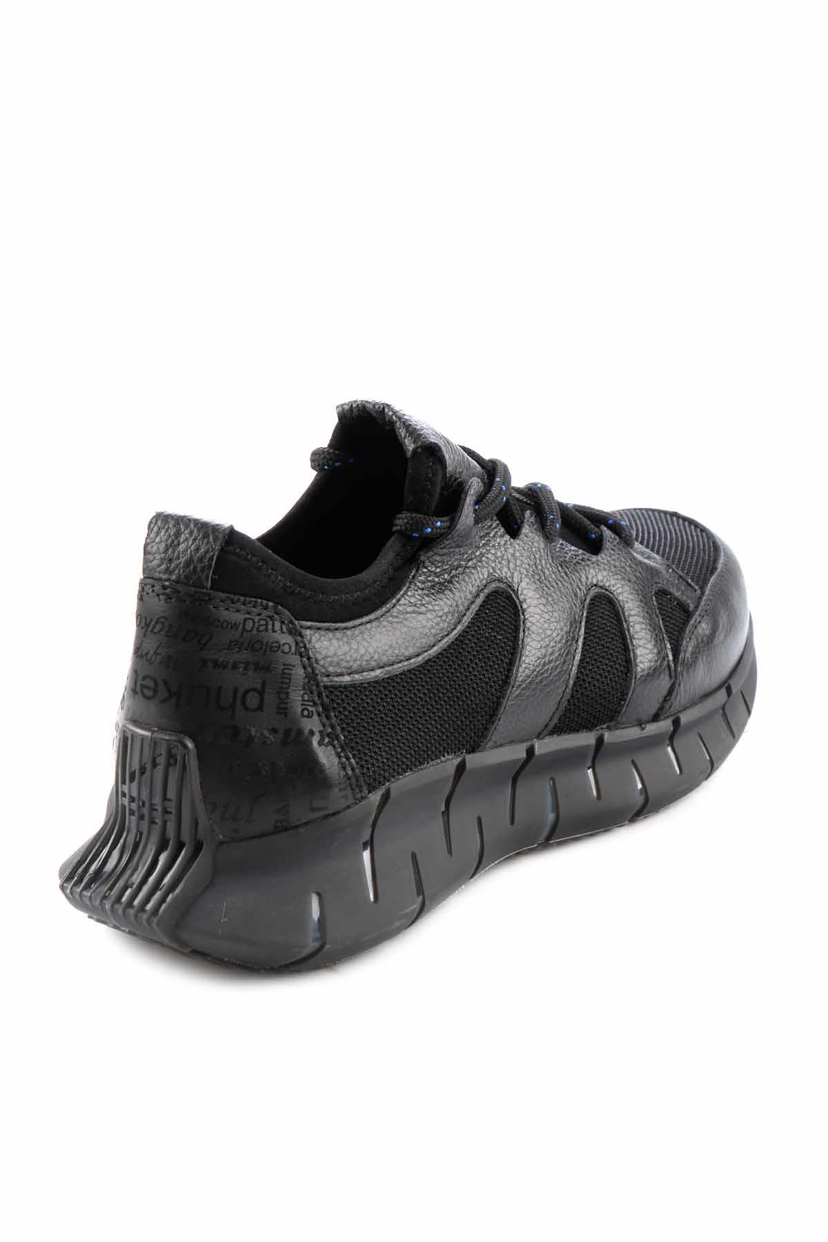 Siyah Saks Hakiki Deri Erkek Sneaker E01611011303