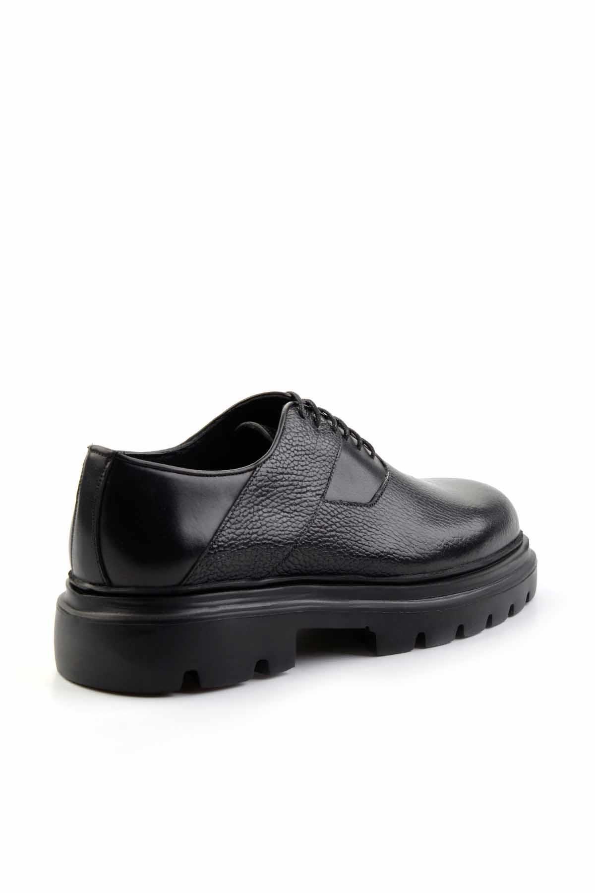 Siyah Siyah Hakiki Deri Erkek Klasik Ayakkabı E01194002140