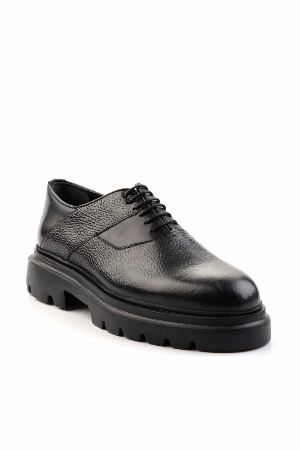 Siyah Siyah Hakiki Deri Erkek Klasik Ayakkabı E01194002140