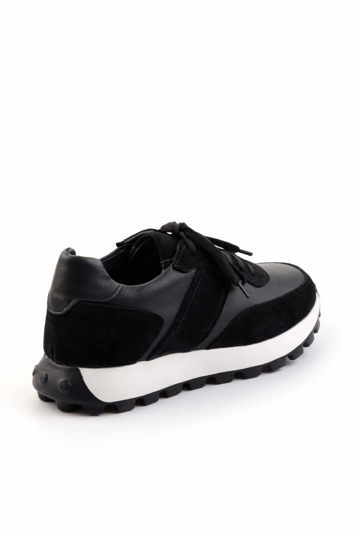 Siyah Siyah Hakiki Deri Erkek Sneaker E01401061101